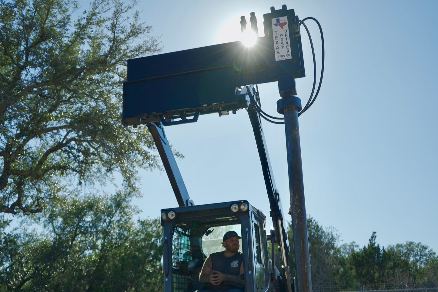 TPD750 "Sidewinder" Texas Post Driver Side-Mounted Skid Steer Attachment