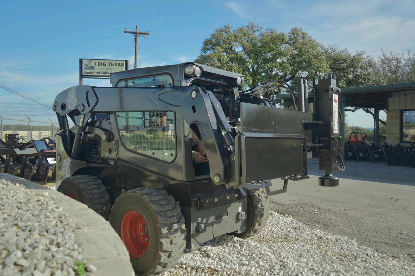 TPD1250 "Sidewinder" Texas Post Driver Side-Mounted Skid Steer Attachment
