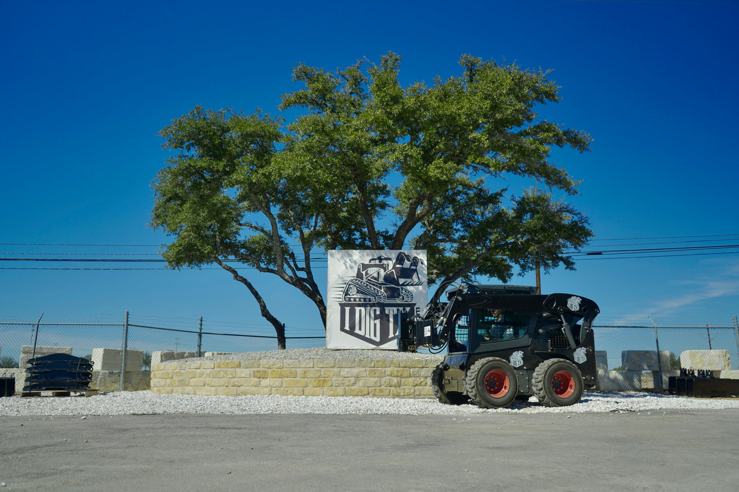 TPD500 Center Mount Texas Post Driver Skid Steer Attachment