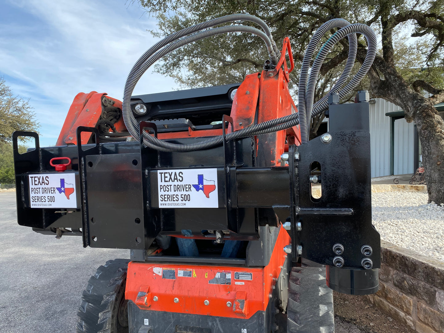 TPD500 Deluxe Mount Texas Post Driver Skid Steer Attachment