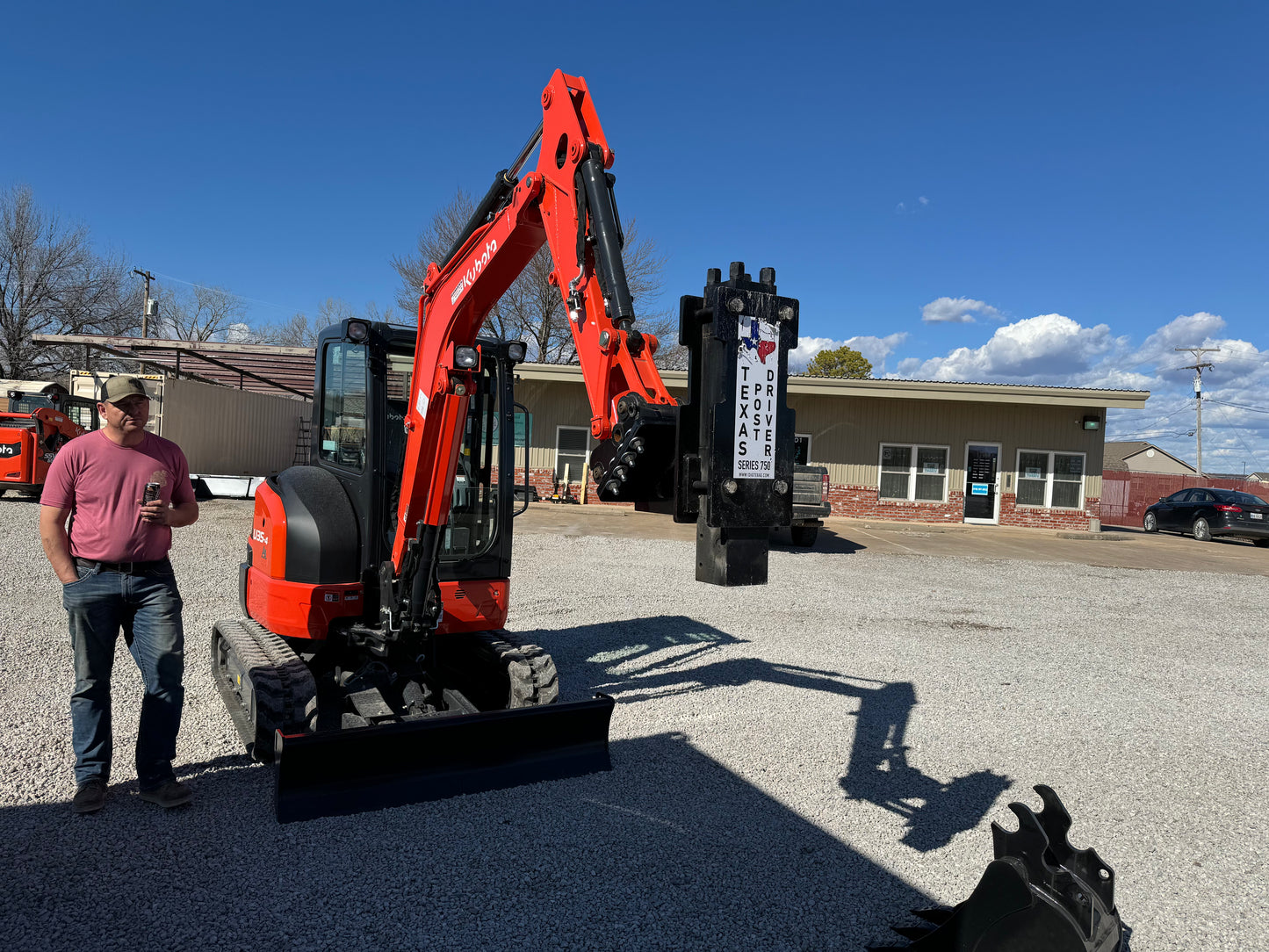 TPD750 Excavator Mounted Texas Post Driver Skid Steer Attachment