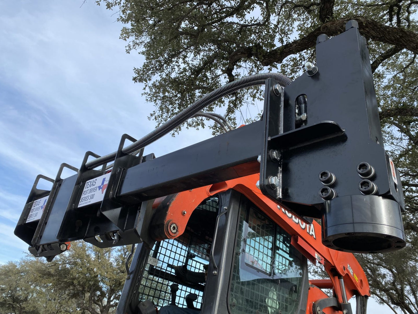 TPD500 Deluxe Mount Texas Post Driver Skid Steer Attachment