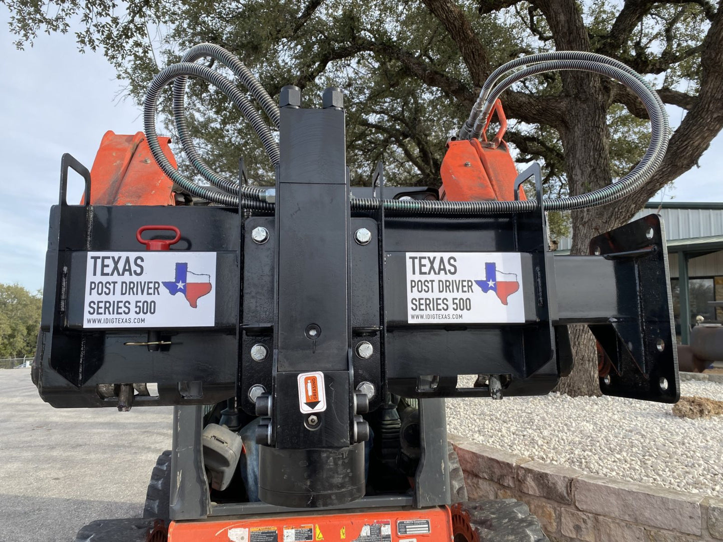 TPD500 Deluxe Mount Texas Post Driver Skid Steer Attachment