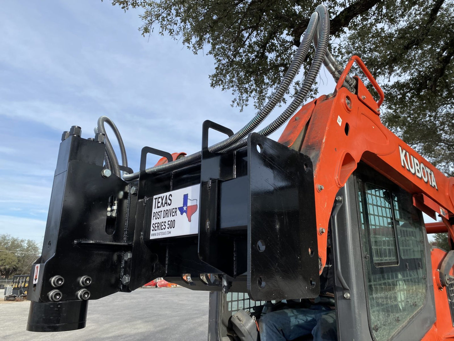 TPD500 Deluxe Mount Texas Post Driver Skid Steer Attachment