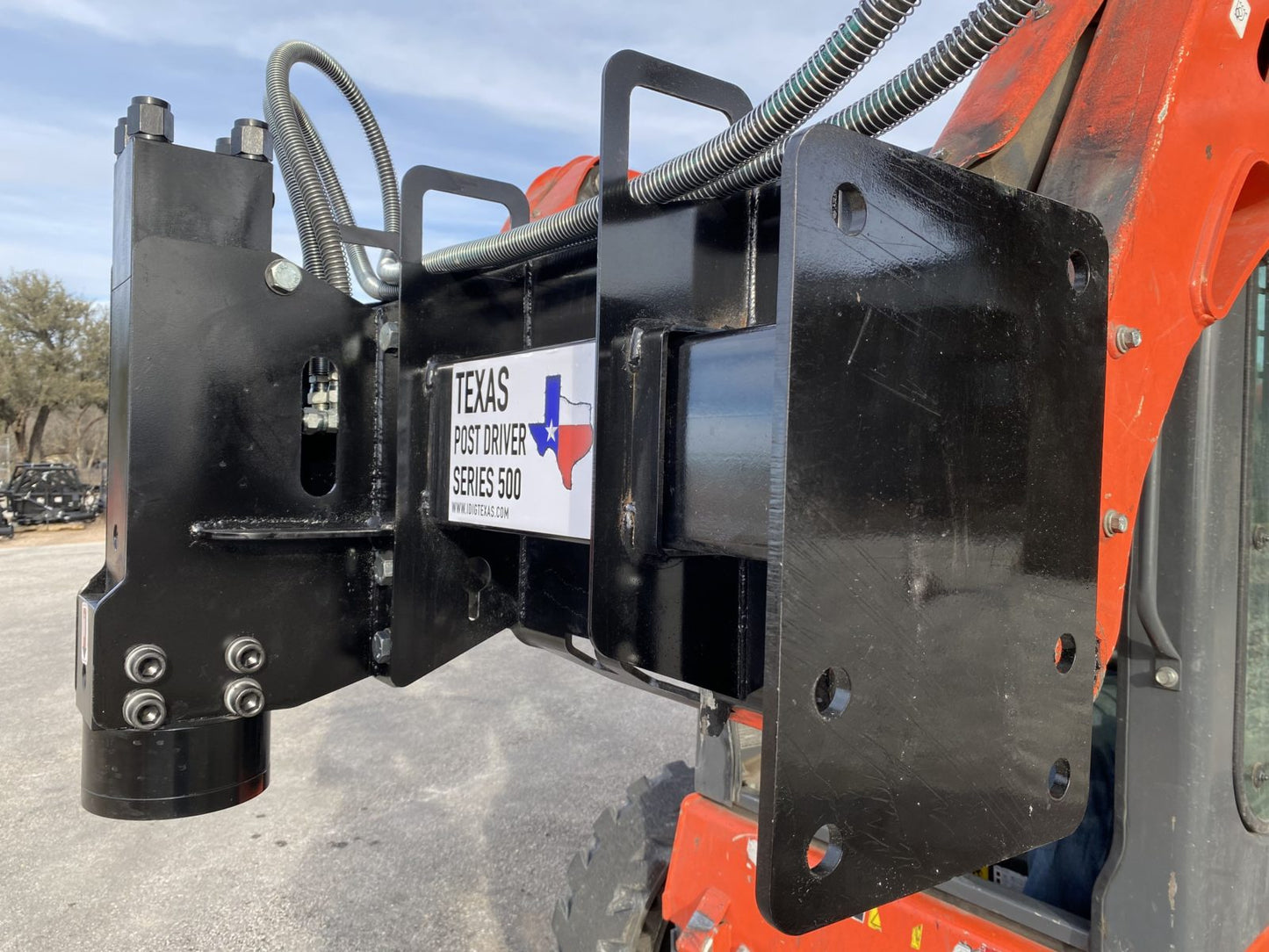 TPD500 Deluxe Mount Texas Post Driver Skid Steer Attachment