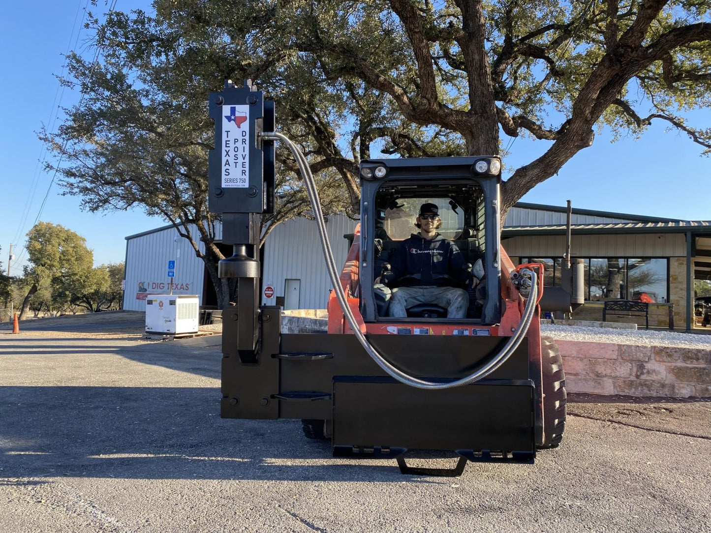 TPD750 "Sidewinder" Texas Post Driver Side-Mounted Skid Steer Attachment