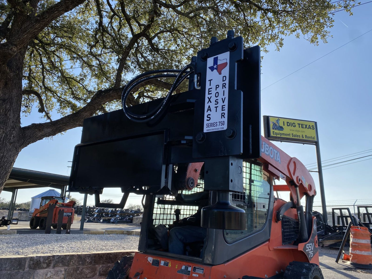 TPD750 "Sidewinder" Texas Post Driver Side-Mounted Skid Steer Attachment