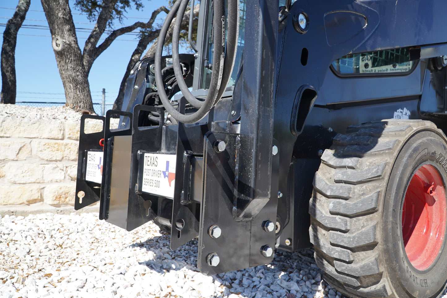 TPD500 Deluxe Mount Texas Post Driver Skid Steer Attachment